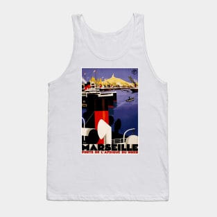 Marseille, France - Vintage Travel Poster Design Tank Top